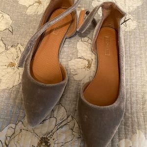 Velvet silver flats NWOT